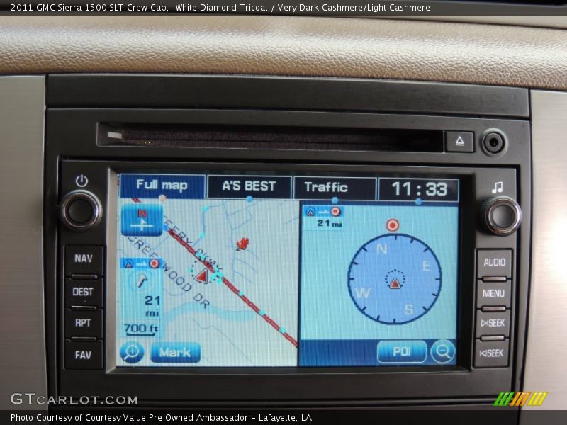 White Diamond Tricoat / Very Dark Cashmere/Light Cashmere 2011 GMC Sierra 1500 SLT Crew Cab