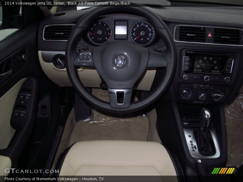Black / 2 Tone Cornsilk Beige/Black 2014 Volkswagen Jetta SEL Sedan
