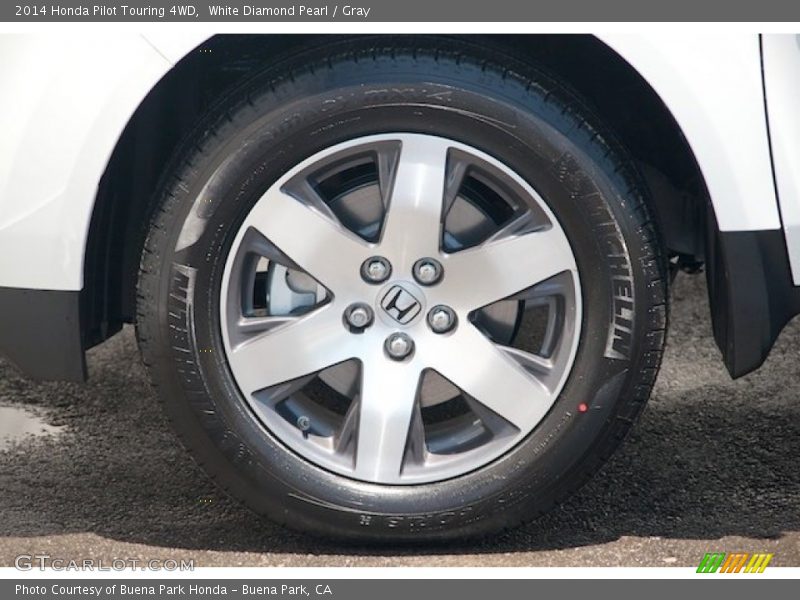 White Diamond Pearl / Gray 2014 Honda Pilot Touring 4WD