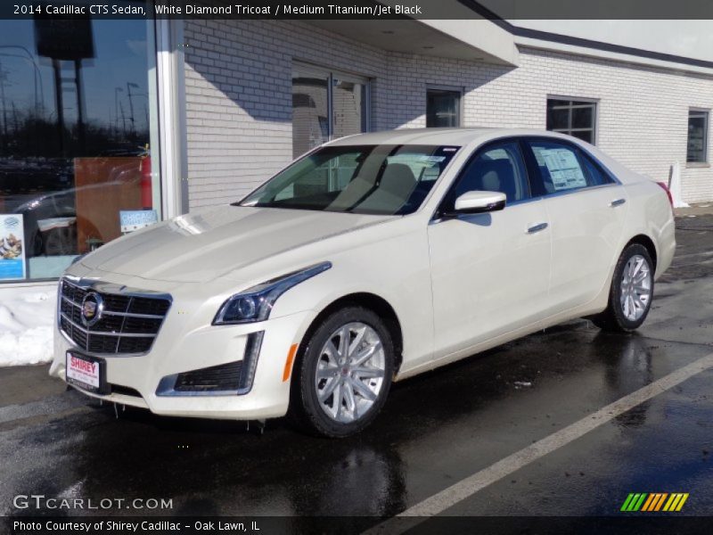 White Diamond Tricoat / Medium Titanium/Jet Black 2014 Cadillac CTS Sedan