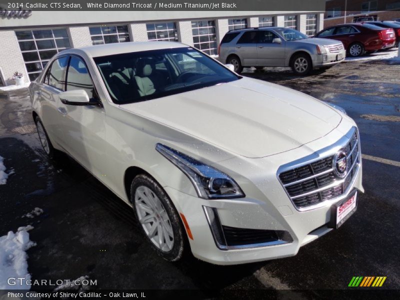 White Diamond Tricoat / Medium Titanium/Jet Black 2014 Cadillac CTS Sedan
