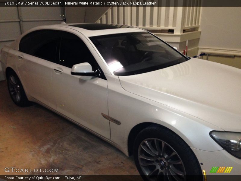 Mineral White Metallic / Oyster/Black Nappa Leather 2010 BMW 7 Series 760Li Sedan