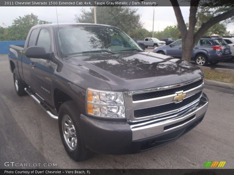 Taupe Gray Metallic / Dark Titanium 2011 Chevrolet Silverado 1500 Extended Cab 4x4