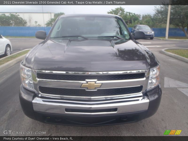 Taupe Gray Metallic / Dark Titanium 2011 Chevrolet Silverado 1500 Extended Cab 4x4