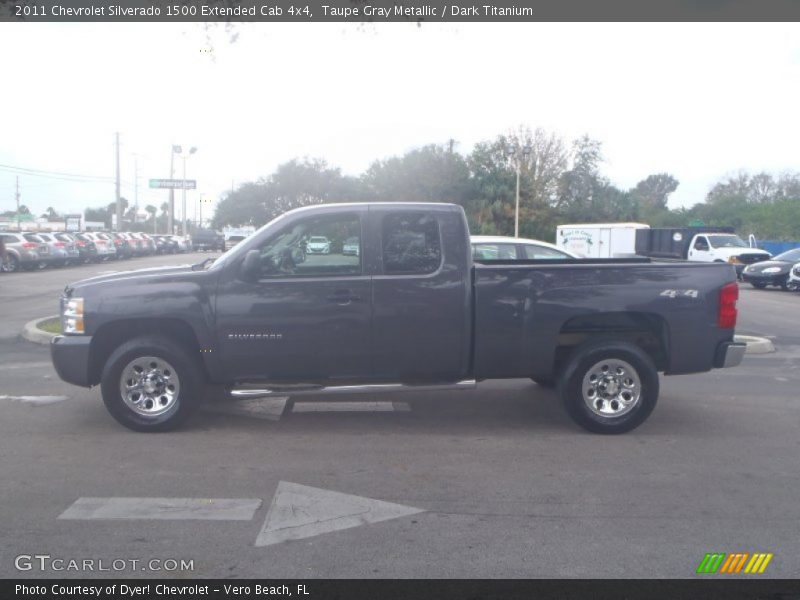 Taupe Gray Metallic / Dark Titanium 2011 Chevrolet Silverado 1500 Extended Cab 4x4