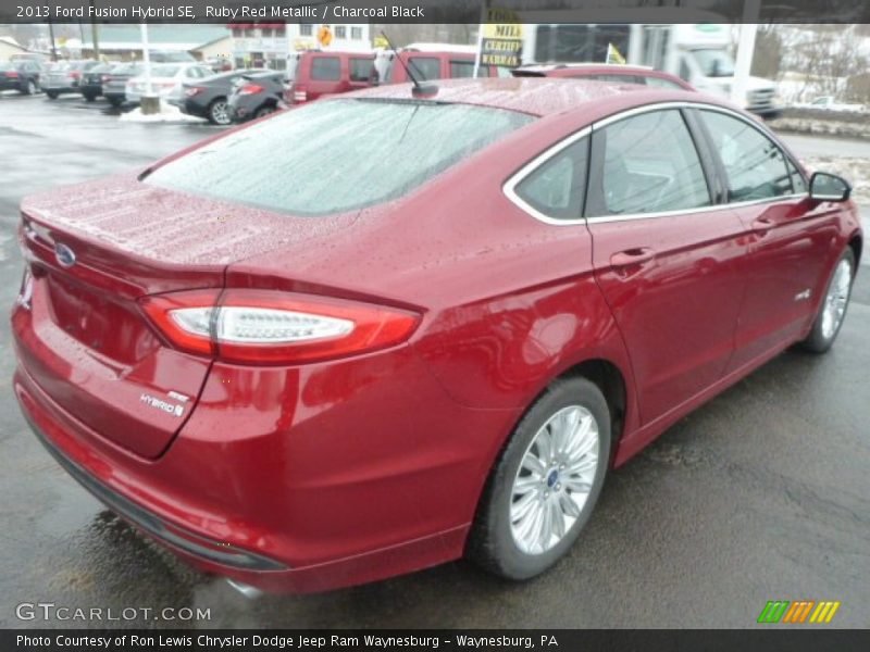 Ruby Red Metallic / Charcoal Black 2013 Ford Fusion Hybrid SE