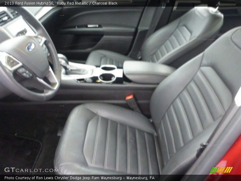 Ruby Red Metallic / Charcoal Black 2013 Ford Fusion Hybrid SE