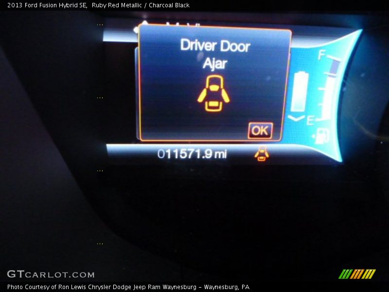 Ruby Red Metallic / Charcoal Black 2013 Ford Fusion Hybrid SE