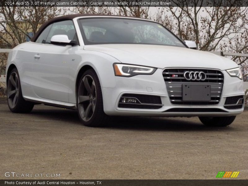 Glacier White Metallic / Black/Chestnut Brown 2014 Audi S5 3.0T Prestige quattro Cabriolet