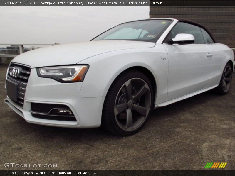 Glacier White Metallic / Black/Chestnut Brown 2014 Audi S5 3.0T Prestige quattro Cabriolet