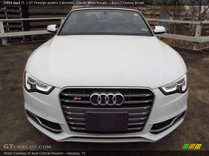 Glacier White Metallic / Black/Chestnut Brown 2014 Audi S5 3.0T Prestige quattro Cabriolet