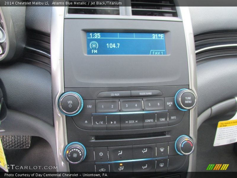 Atlantis Blue Metallic / Jet Black/Titanium 2014 Chevrolet Malibu LS