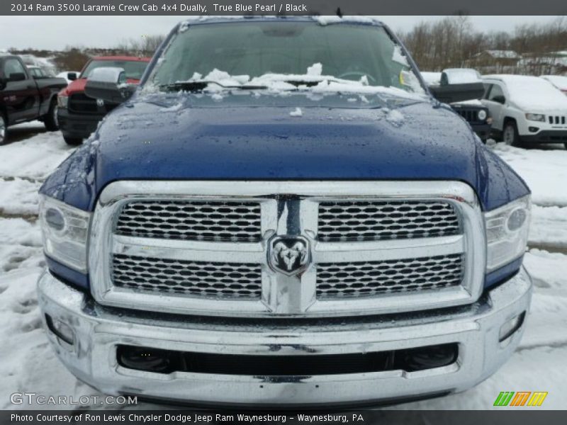 True Blue Pearl / Black 2014 Ram 3500 Laramie Crew Cab 4x4 Dually