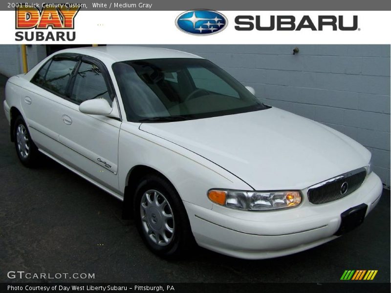 White / Medium Gray 2001 Buick Century Custom