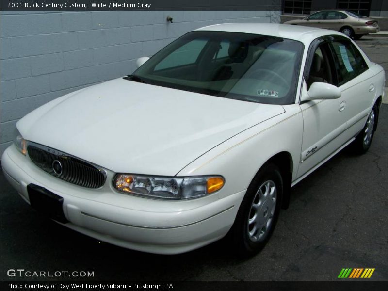 White / Medium Gray 2001 Buick Century Custom