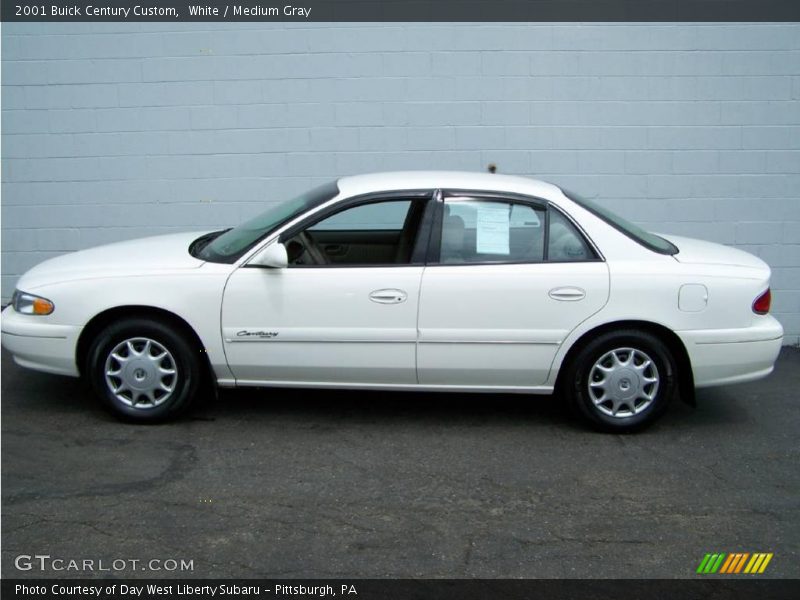 White / Medium Gray 2001 Buick Century Custom