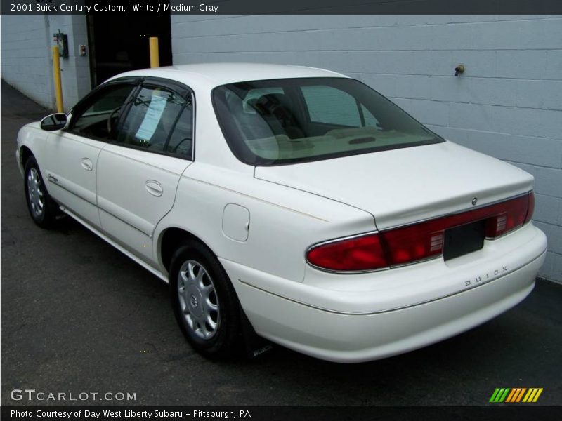 White / Medium Gray 2001 Buick Century Custom