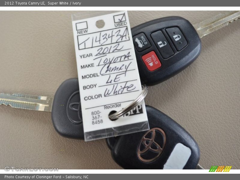 Super White / Ivory 2012 Toyota Camry LE