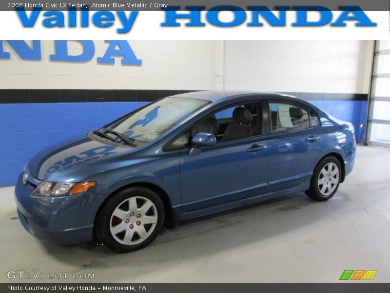 Atomic Blue Metallic / Gray 2008 Honda Civic LX Sedan