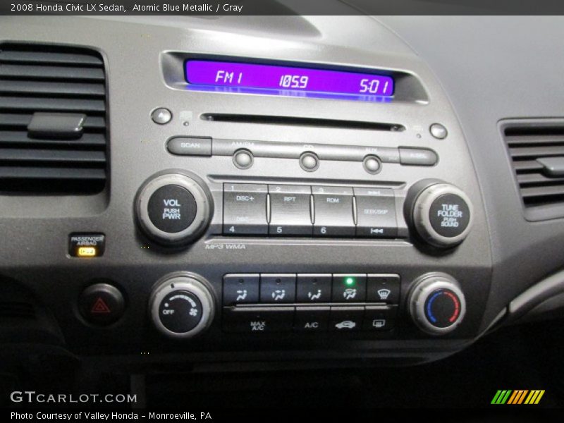 Atomic Blue Metallic / Gray 2008 Honda Civic LX Sedan