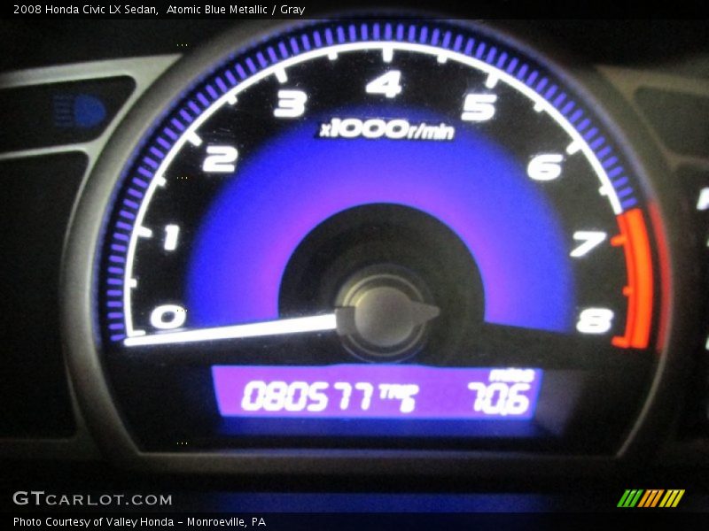 Atomic Blue Metallic / Gray 2008 Honda Civic LX Sedan