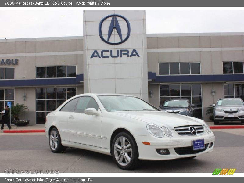 Arctic White / Stone 2008 Mercedes-Benz CLK 350 Coupe