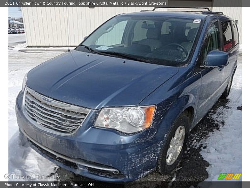Sapphire Crystal Metallic / Black/Light Graystone 2011 Chrysler Town & Country Touring