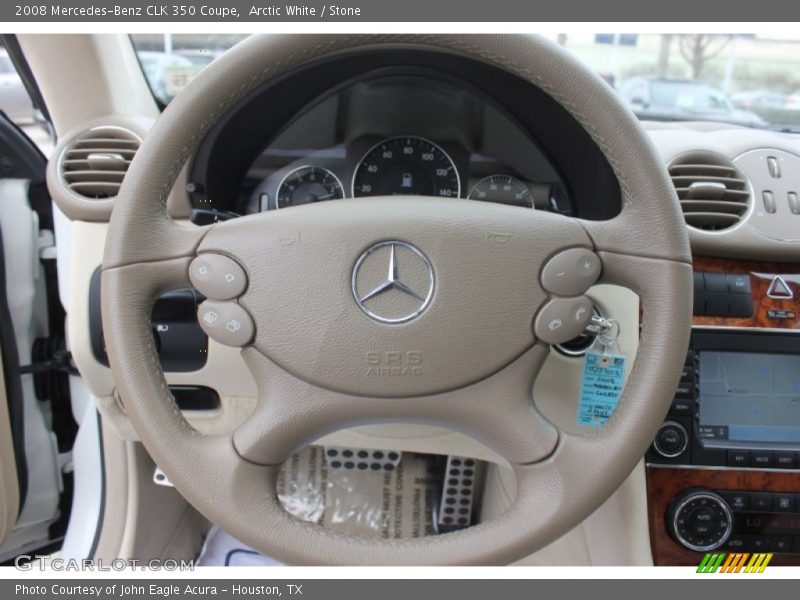Arctic White / Stone 2008 Mercedes-Benz CLK 350 Coupe