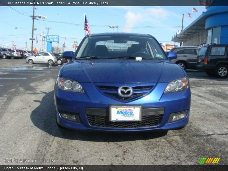 Aurora Blue Mica / Black 2007 Mazda MAZDA3 s Sport Sedan