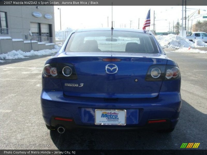 Aurora Blue Mica / Black 2007 Mazda MAZDA3 s Sport Sedan