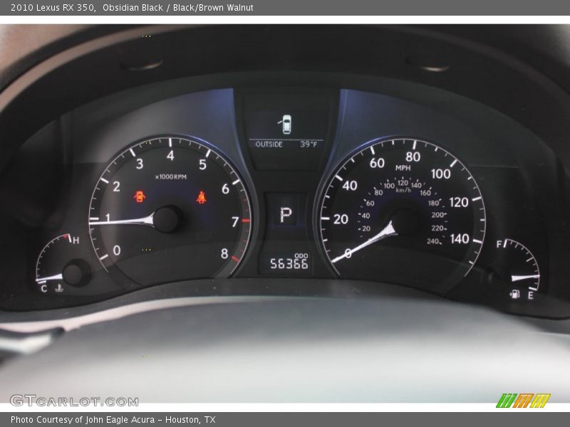 Obsidian Black / Black/Brown Walnut 2010 Lexus RX 350