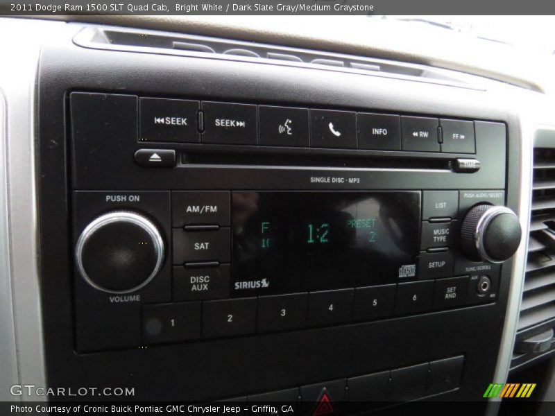 Bright White / Dark Slate Gray/Medium Graystone 2011 Dodge Ram 1500 SLT Quad Cab
