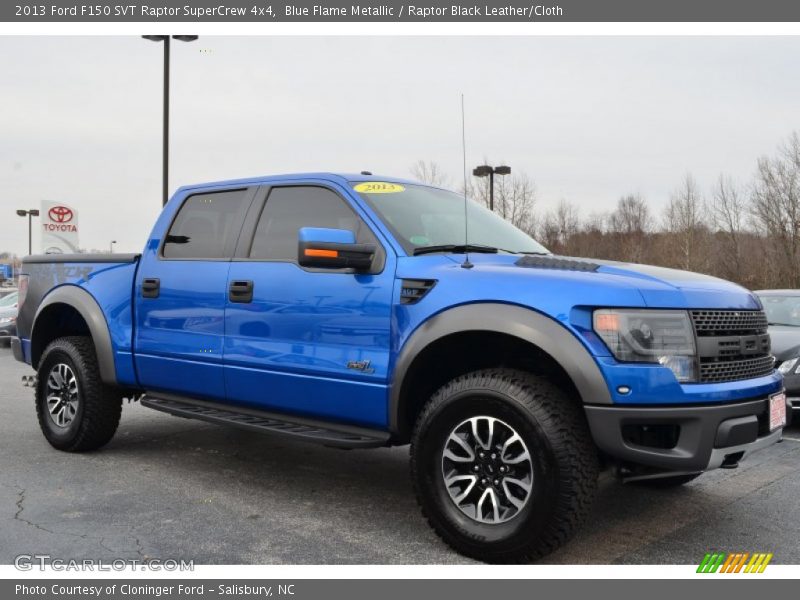 Blue Flame Metallic / Raptor Black Leather/Cloth 2013 Ford F150 SVT Raptor SuperCrew 4x4