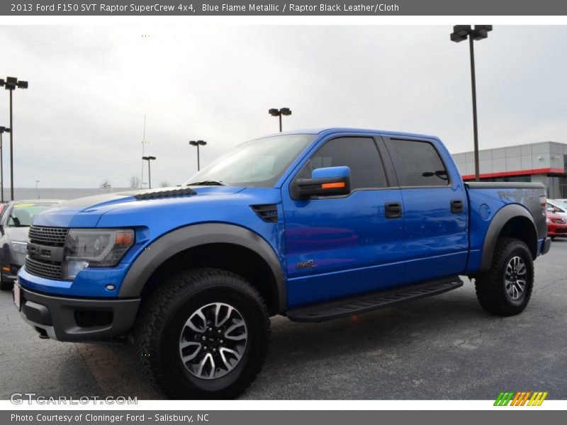 Blue Flame Metallic / Raptor Black Leather/Cloth 2013 Ford F150 SVT Raptor SuperCrew 4x4