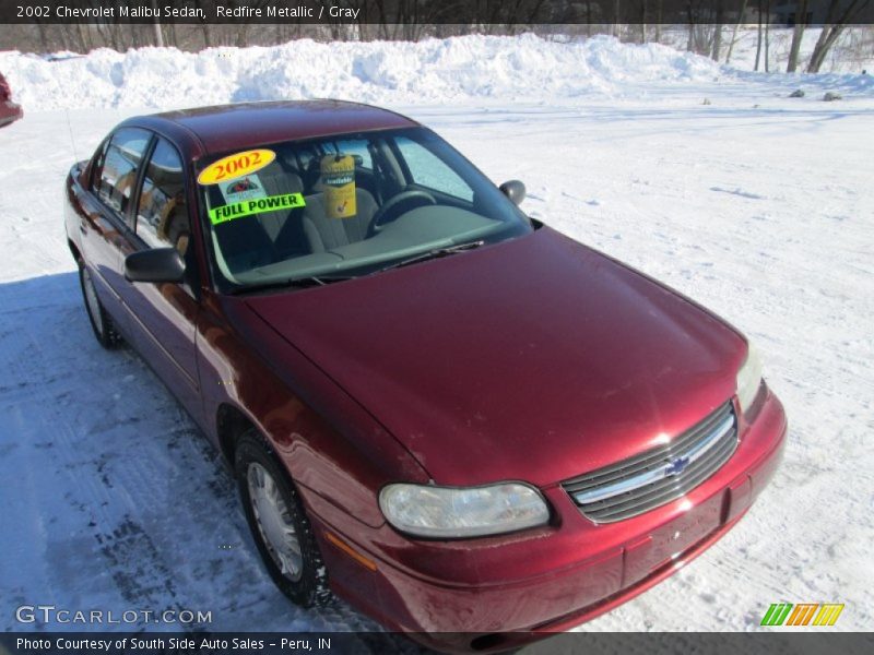Redfire Metallic / Gray 2002 Chevrolet Malibu Sedan
