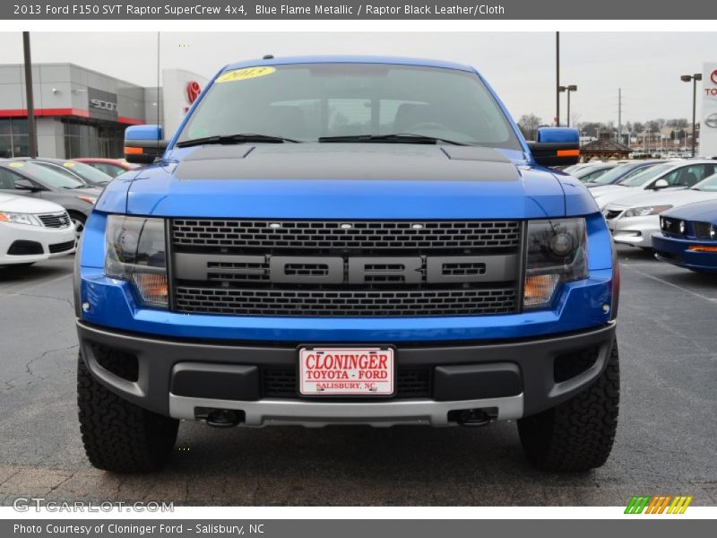 Blue Flame Metallic / Raptor Black Leather/Cloth 2013 Ford F150 SVT Raptor SuperCrew 4x4