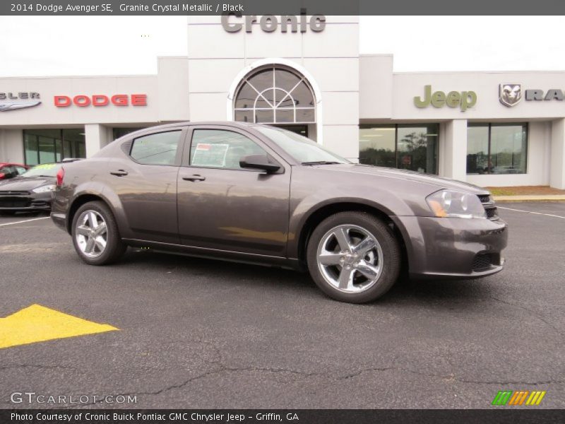 Granite Crystal Metallic / Black 2014 Dodge Avenger SE