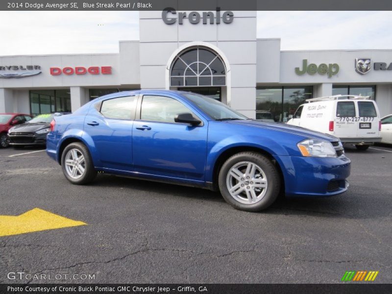 Blue Streak Pearl / Black 2014 Dodge Avenger SE