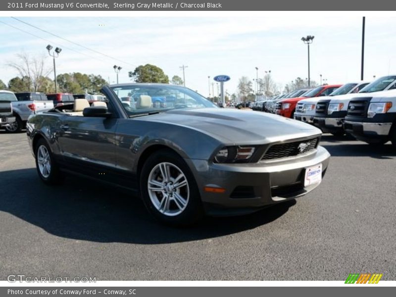 Sterling Gray Metallic / Charcoal Black 2011 Ford Mustang V6 Convertible
