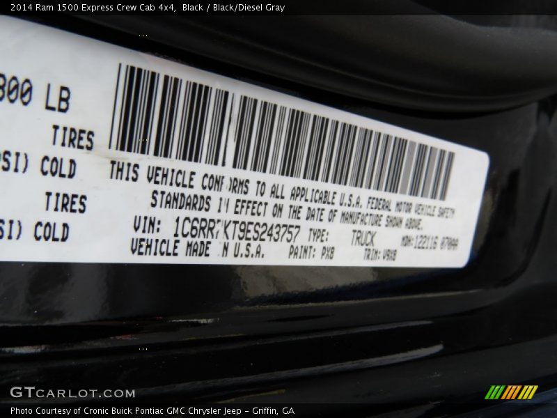 Black / Black/Diesel Gray 2014 Ram 1500 Express Crew Cab 4x4