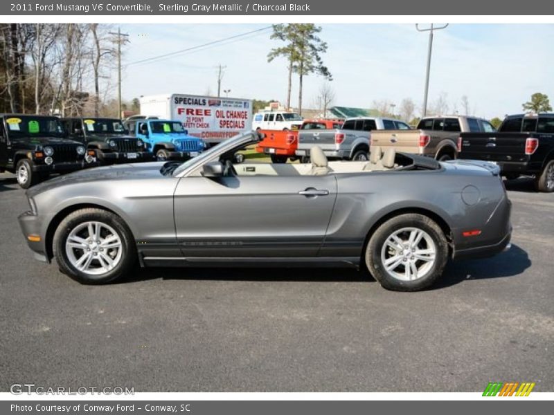 Sterling Gray Metallic / Charcoal Black 2011 Ford Mustang V6 Convertible