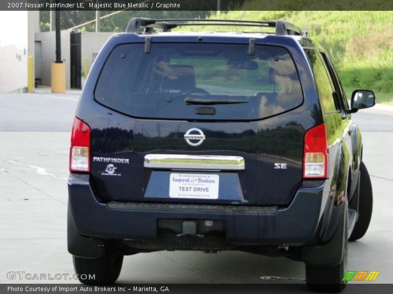 Majestic Blue Metallic / Graphite 2007 Nissan Pathfinder LE