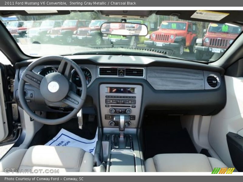Sterling Gray Metallic / Charcoal Black 2011 Ford Mustang V6 Convertible