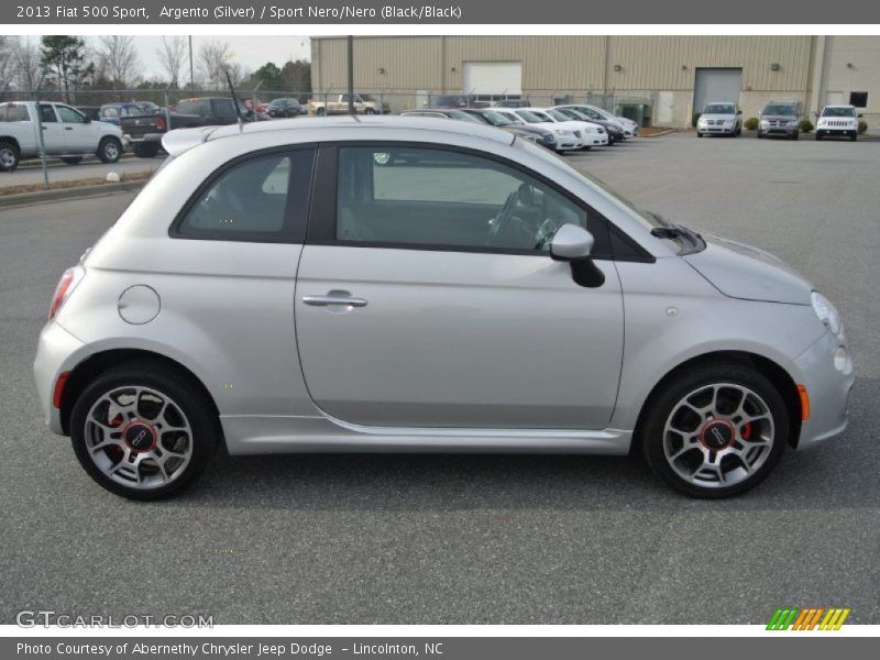 Argento (Silver) / Sport Nero/Nero (Black/Black) 2013 Fiat 500 Sport