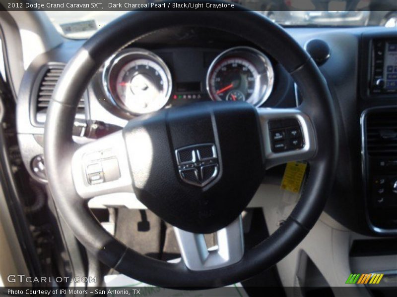 Dark Charcoal Pearl / Black/Light Graystone 2012 Dodge Grand Caravan SXT