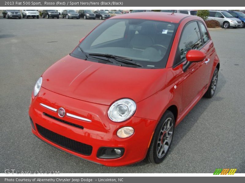 Rosso (Red) / Sport Nero/Nero (Black/Black) 2013 Fiat 500 Sport