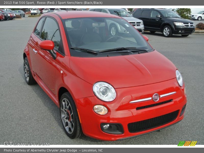 Rosso (Red) / Sport Nero/Nero (Black/Black) 2013 Fiat 500 Sport