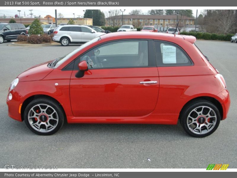 Rosso (Red) / Sport Nero/Nero (Black/Black) 2013 Fiat 500 Sport