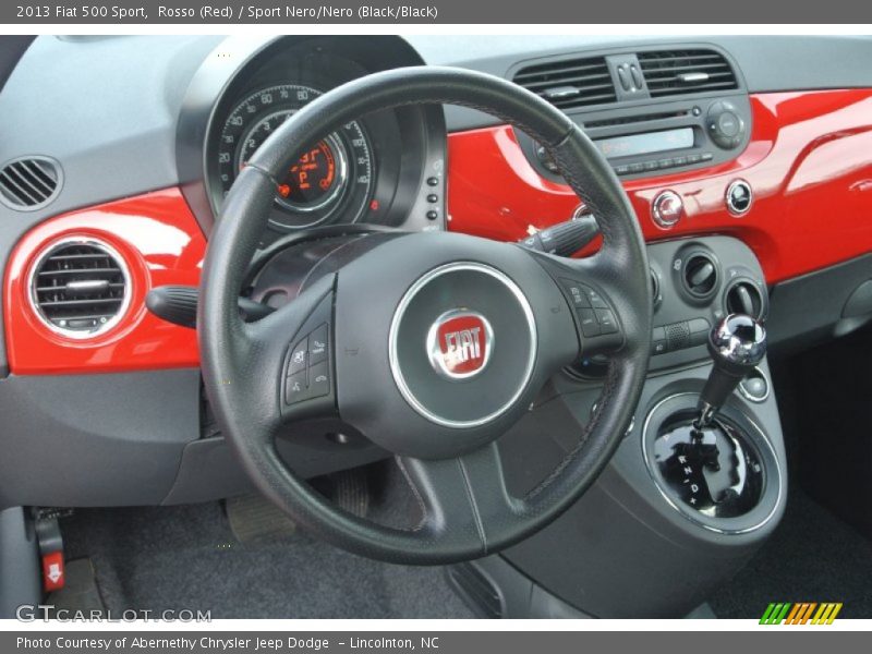 Rosso (Red) / Sport Nero/Nero (Black/Black) 2013 Fiat 500 Sport