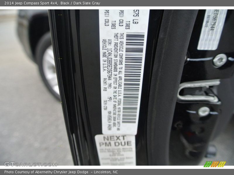 Black / Dark Slate Gray 2014 Jeep Compass Sport 4x4
